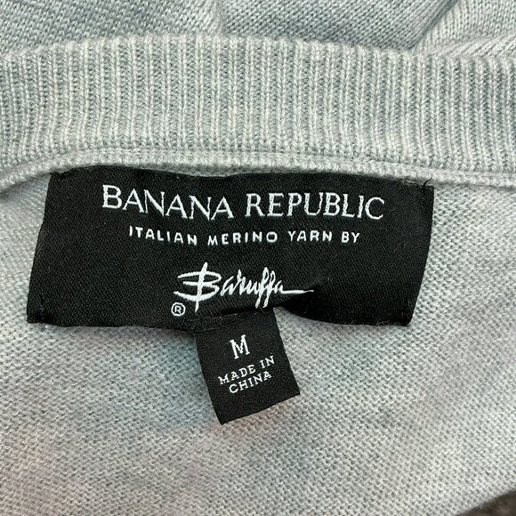 Banana Republic Italian Merino Baruffa Wool Crewneck Sweater Mens Medium Gray - Picture 6 of 8